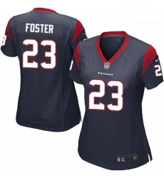 Women's Houston Texans 23 Arian Foster Game Navy Blue Team Color NFL Jersey