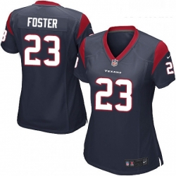 Women's Houston Texans 23 Arian Foster Game Navy Blue Team Color NFL Jersey