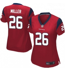 Women's Houston Texans 26 Lamar Miller Game Red Alternate NFL Jersey