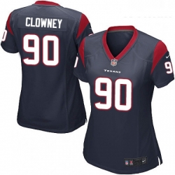 Women's Houston Texans 90 Jadeveon Clowney Game Navy Blue Team Color NFL Jersey