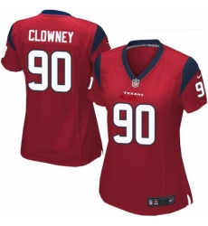 Women's Houston Texans 90 Jadeveon Clowney Game Red Alternate NFL Jersey