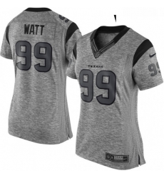 Women's Houston Texans 99 JJ Watt Limited Gray Gridiron NFL Jersey