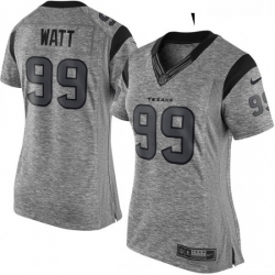 Women's Houston Texans 99 JJ Watt Limited Gray Gridiron NFL Jersey