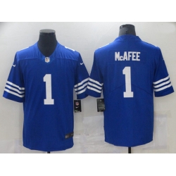 Indianapolis Colts 1 Mcafee Blue Vapor Untouchable Limited 2021 NFL Jersey