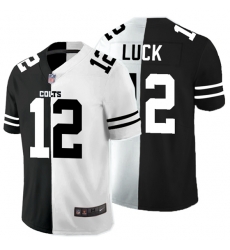Indianapolis Colts 12 Andrew Luck Black And White Split Vapor Untouchable Limited Jersey