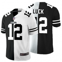 Indianapolis Colts 12 Andrew Luck Black And White Split Vapor Untouchable Limited Jersey