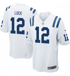 Indianapolis Colts 12 Andrew Luck Game White NFL Jersey