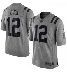 Indianapolis Colts 12 Andrew Luck Limited Gray Gridiron NFL Jersey