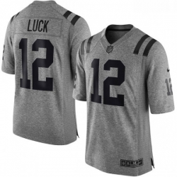 Indianapolis Colts 12 Andrew Luck Limited Gray Gridiron NFL Jersey