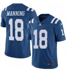 Indianapolis Colts 18 Peyton Manning Limited Royal Blue Rush Vapor Untouchable NFL Jersey