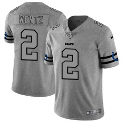 Indianapolis Colts 2 Carson Wentz Gray Gridiron II Vapor Untouchable Limited NFL Jersey