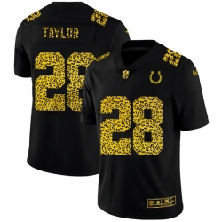 Indianapolis Colts 28 Jonathan Taylor Leopard Print Fashion Vapor Limited NFL Jersey Black