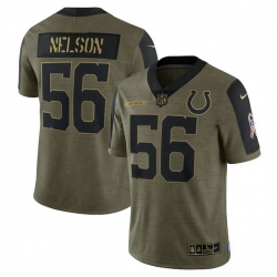 Indianapolis Colts 56 Quenton Nelson Olive 2021 Salute To Service Limited Player Jersey