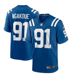 Indianapolis Colts 91 Yannick Ngakoue Royal Stitched Game Jersey