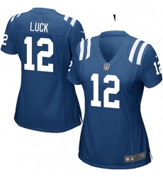 Women's Indianapolis Colts 12 Andrew Luck Game Royal Blue Team Color NFL Jersey