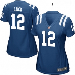 Women's Indianapolis Colts 12 Andrew Luck Game Royal Blue Team Color NFL Jersey