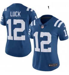 Women's Indianapolis Colts 12 Andrew Luck Limited Royal Blue Rush Vapor Untouchable NFL Jersey
