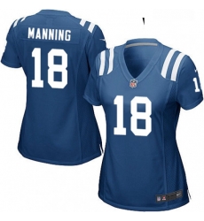 Women's Indianapolis Colts 18 Peyton Manning Game Royal Blue Team Color NFL Jersey