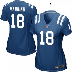 Women's Indianapolis Colts 18 Peyton Manning Game Royal Blue Team Color NFL Jersey