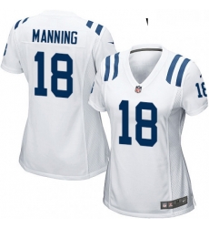 Women's Indianapolis Colts 18 Peyton Manning Game White NFL Jersey
