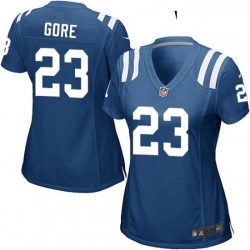Women's Indianapolis Colts 23 Frank Gore Game Royal Blue Team Color NFL Jersey