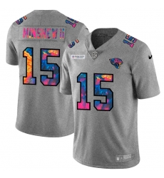 Jacksonville Jaguars 15 Gardner Minshew II Multi Color 2020 NFL Crucial Catch NFL Jersey Greyheather