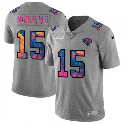 Jacksonville Jaguars 15 Gardner Minshew II Multi Color 2020 NFL Crucial Catch NFL Jersey Greyheather