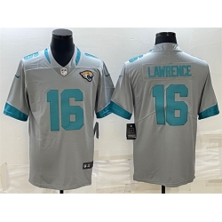 Jacksonville Jaguars 16 Trevor Lawrence Silver Stitched Jersey