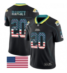 Jacksonville Jaguars 20 Jalen Ramsey Limited Black Rush USA Flag NFL Jersey