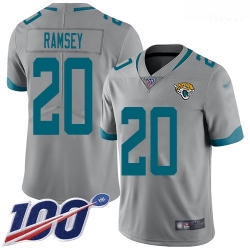 Jacksonville Jaguars 20 Jalen Ramsey Silver Stitched Football Limited Inverted Legend 100th Season Jersey