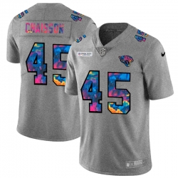 Jacksonville Jaguars 45 K 27Lavon Chaisson Multi Color 2020 NFL Crucial Catch NFL Jersey Greyheather