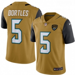 Jacksonville Jaguars 5 Blake Bortles Limited Gold Rush Vapor Untouchable NFL Jersey