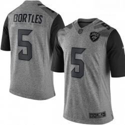 Jacksonville Jaguars 5 Blake Bortles Limited Gray Gridiron NFL Jersey