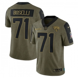 Jacksonville Jaguars Tony Boselli Olive 2021 Salute To Service Retired Player Limited Jersey