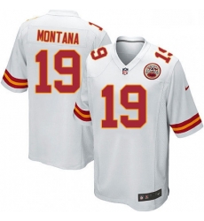 Kansas City Chiefs 19 Joe Montana Game White NFL Jersey