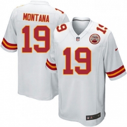 Kansas City Chiefs 19 Joe Montana Game White NFL Jersey