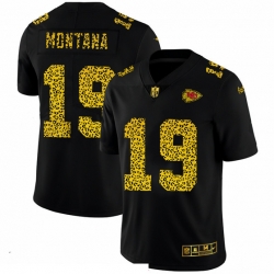 Kansas City Chiefs 19 Joe Montana Leopard Print Fashion Vapor Limited NFL Jersey Black