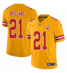Kansas City Chiefs 21 Bashaud Breeland Gold Stitched NFL Limited Inverted Legend Jersey