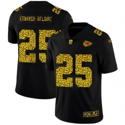 Kansas City Chiefs 25 Clyde Edwards Helaire Leopard Print Fashion Vapor Limited NFL Jersey Black