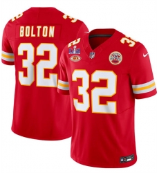 Kansas City Chiefs 32 Nick Bolton Red F U S E With NKH Patch And Super Bowl LVIII Patch Vapor Untouchable Limited Stitched Football Jersey