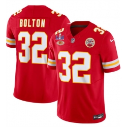 Kansas City Chiefs 32 Nick Bolton Red F U S E With NKH Patch And Super Bowl LVIII Patch Vapor Untouchable Limited Stitched Football Jersey