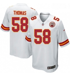 Kansas City Chiefs 58 Derrick Thomas Game White NFL Jersey