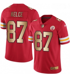 Kansas City Chiefs 87 Travis Kelce Limited Red Gold Rush NFL Jersey Kansas City Chiefs 87 Travis Kelce Limited Red Gold Rush NFL Jersey