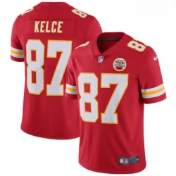 Kansas City Chiefs 87 Travis Kelce Red Team Color Vapor Untouchable Limited Player NFL Jersey