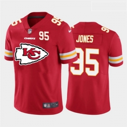 Kansas City Chiefs 95 Chris Jones Red Team Big Logo Number Vapor Untouchable Limited Jersey