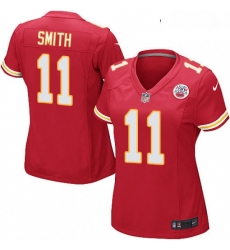 Women's Kansas City Chiefs 11 Alex Smith Game Red Team Color NFL Jersey