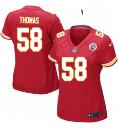 Women's Kansas City Chiefs 58 Derrick Thomas Game Red Team Color NFL Jersey