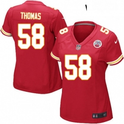 Women's Kansas City Chiefs 58 Derrick Thomas Game Red Team Color NFL Jersey
