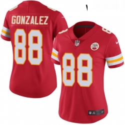 Women's Kansas City Chiefs 88 Tony Gonzalez Red Team Color Vapor Untouchable Limited Player NFL Jersey