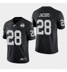 Las Vegas Raiders 28 Josh Jacobs 60th Anniversary Vapor Limited Jersey  Black